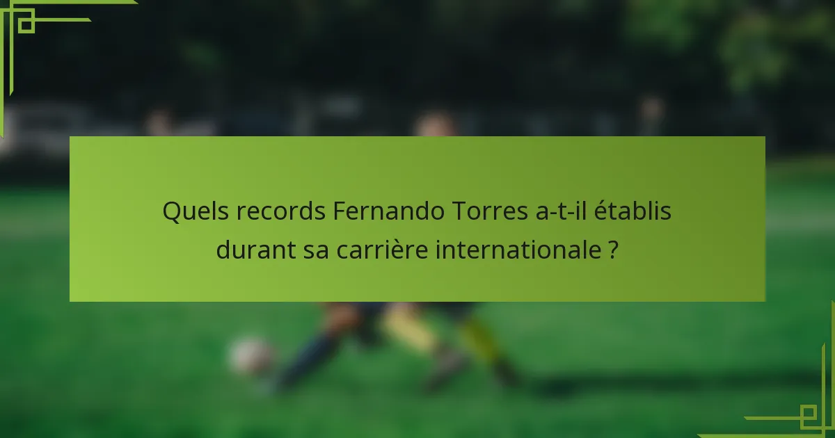 Quels records Fernando Torres a-t-il établis durant sa carrière internationale ?